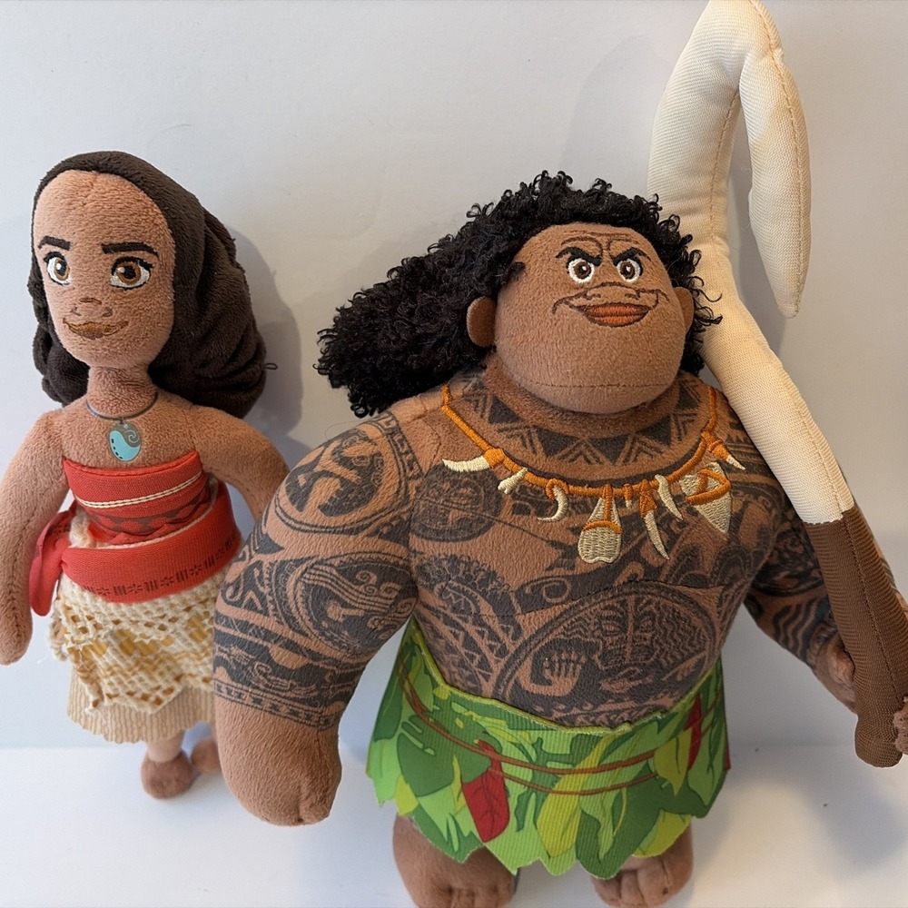 Disney Moana Plush Lot Maui & Moana Dolls Disney Store Stuffed Toys